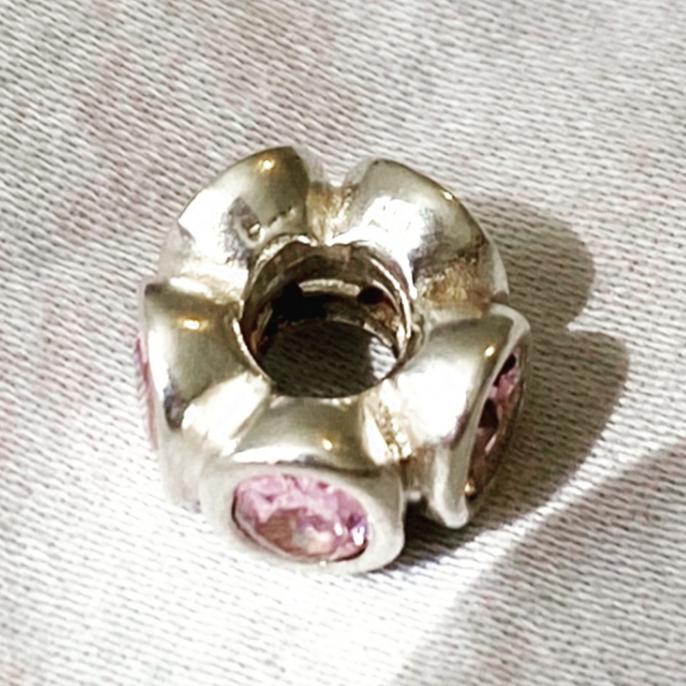 PAIR of Authentic Pandora charms " Oval lights pink " #790311PCZ - Picture 12 of 16